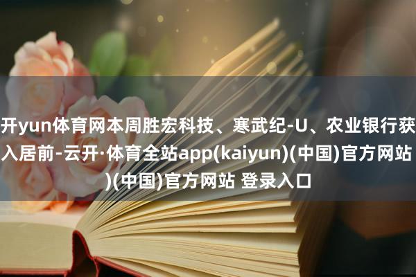 开yun体育网本周胜宏科技、寒武纪-U、农业银行获主力净流入居前-云开·体育全站app(kaiyun)(中国)官方网站 登录入口