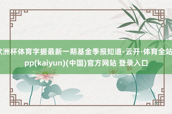 欧洲杯体育字据最新一期基金季报知道-云开·体育全站app(kaiyun)(中国)官方网站 登录入口