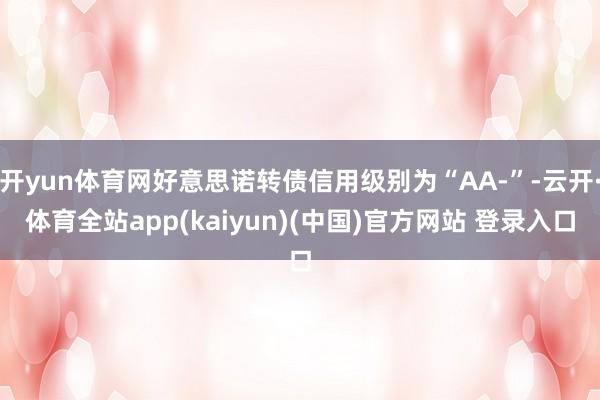 开yun体育网好意思诺转债信用级别为“AA-”-云开·体育全站app(kaiyun)(中国)官方网站 登录入口