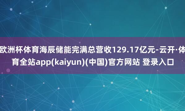 欧洲杯体育海辰储能完满总营收129.17亿元-云开·体育全站app(kaiyun)(中国)官方网站 登录入口